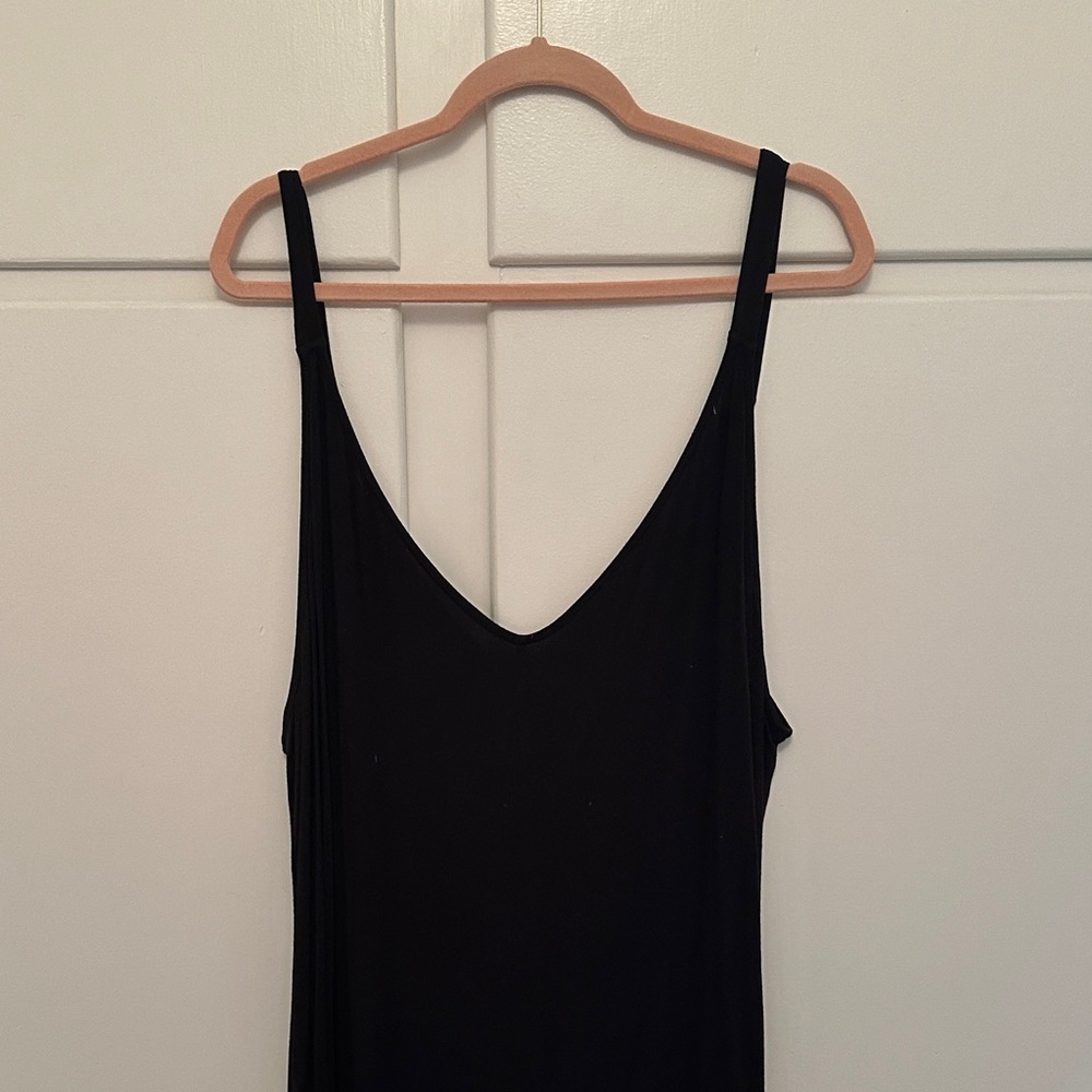 LIKE NEW Athleta Black Sleeveless Tank Cotton Jumpsuit - Picture 2 of 4